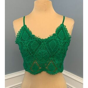 Its Fashion Bralette Womens M Ilektra Lace Green Free Boho Festival Beach Pool